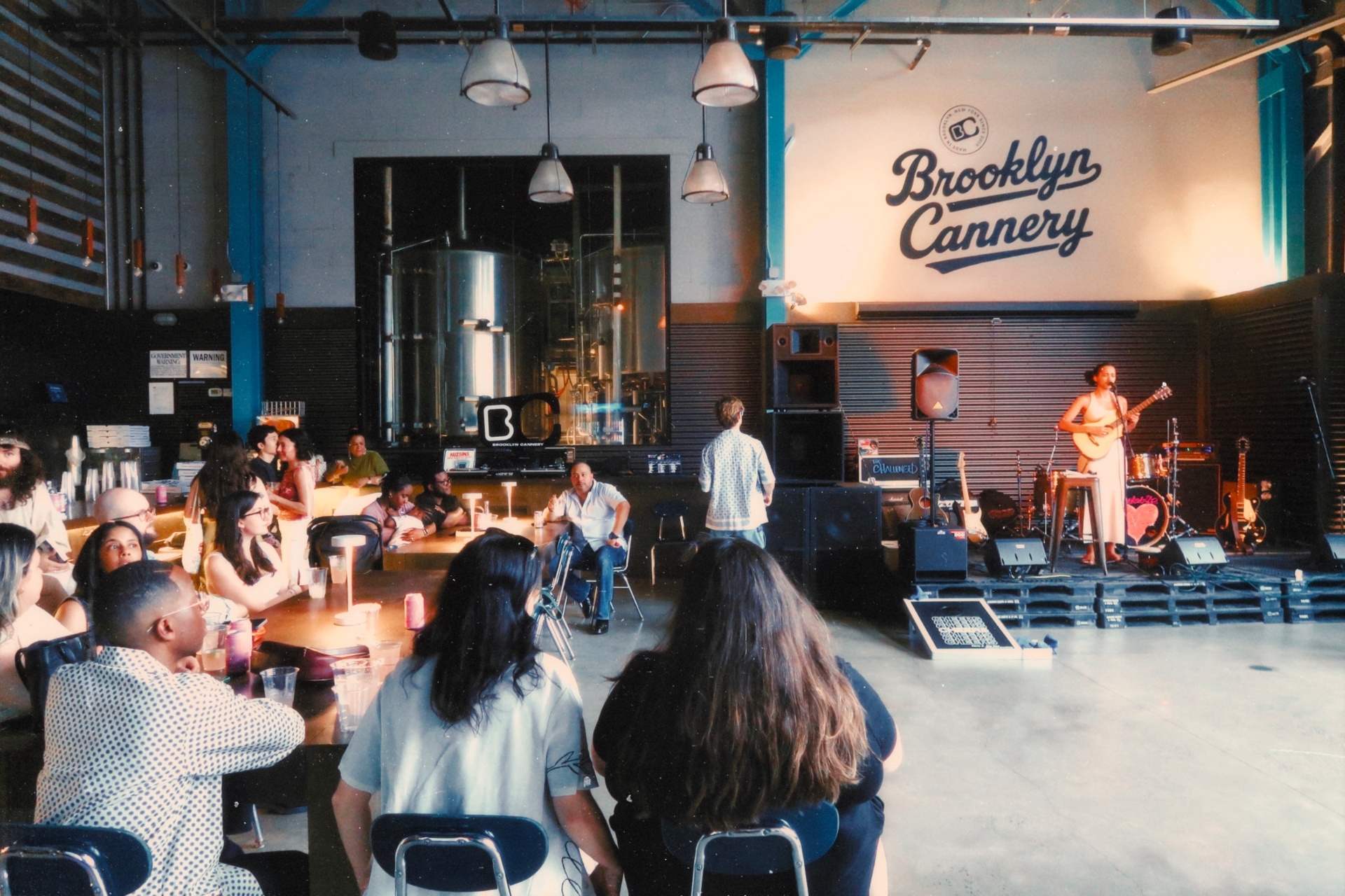 Brooklyn Cannery live room with crowd and stage